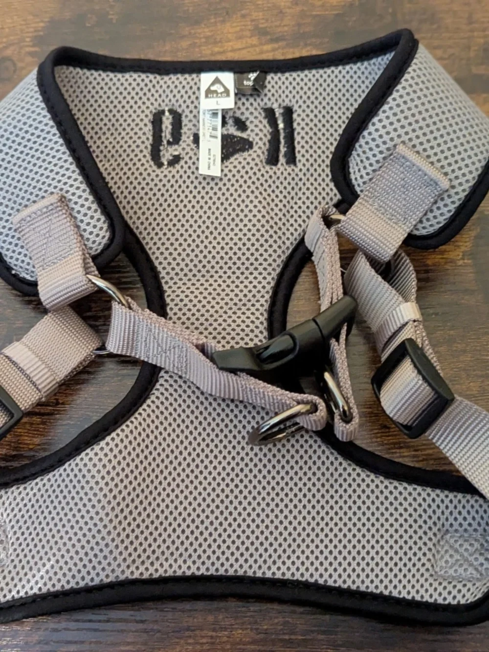 Top Paw K9 Gray & Black Mesh Comfort Harness sz L (28-34 inches girth) NWOT